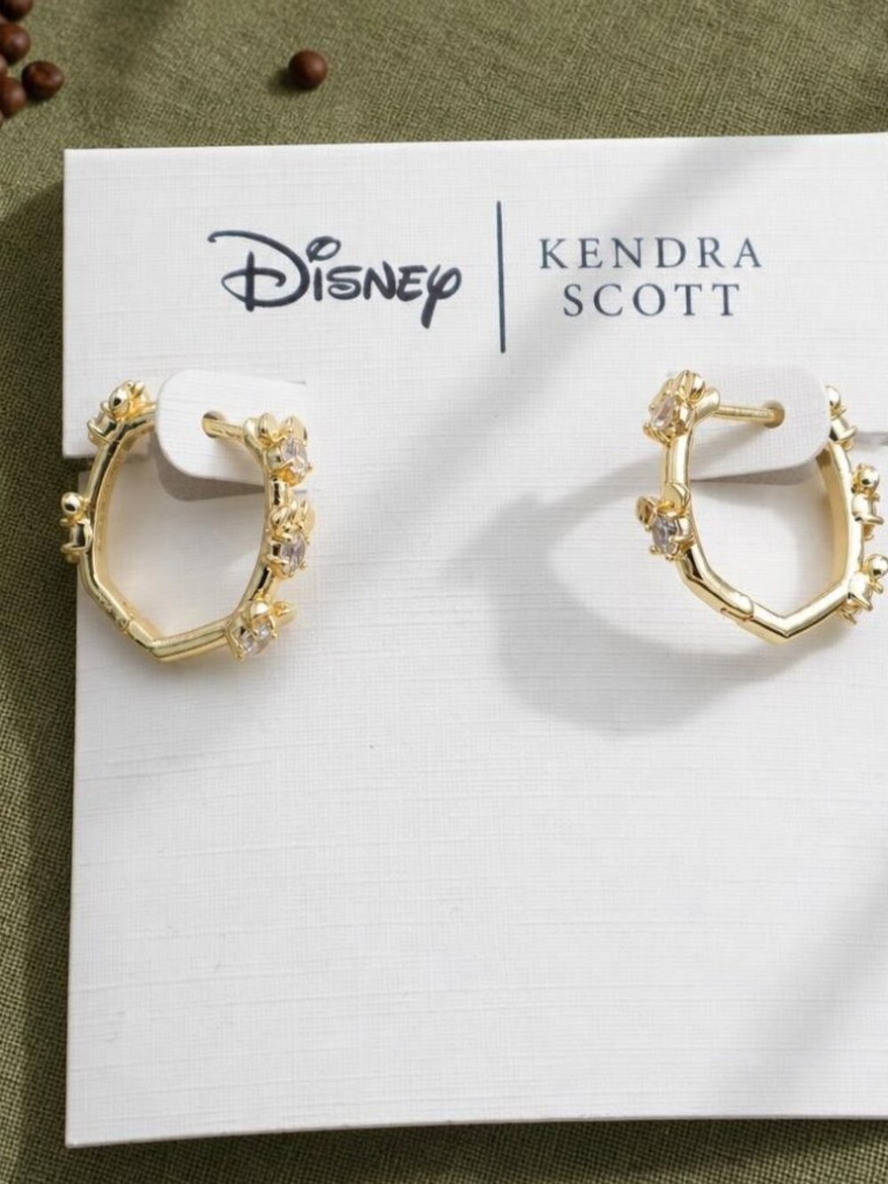 Kendra Scott Disney Gold White CZ Huggie Earrings